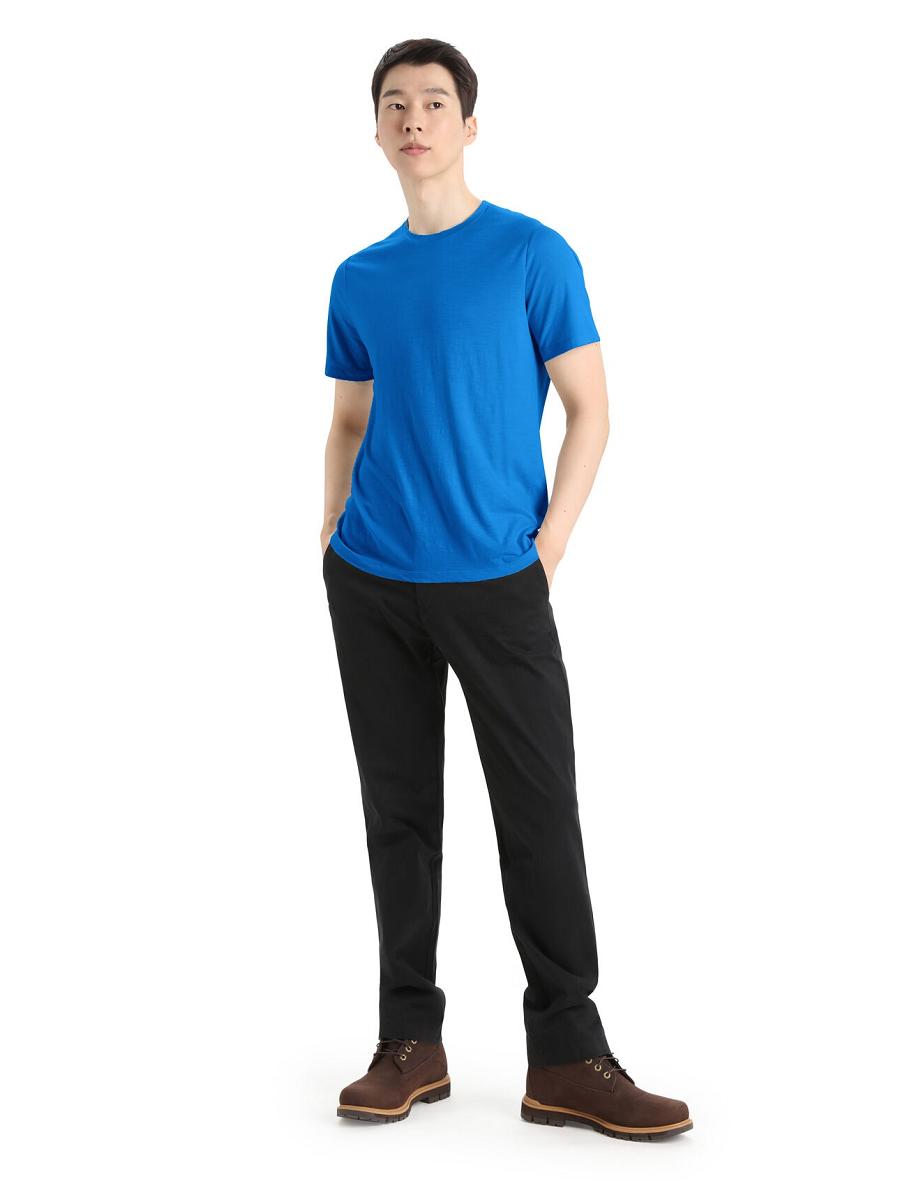 Icebreaker Merino Tech Lite II Rövid Sleeve Tee Férfi Póló Kék | HU 1162BEXC